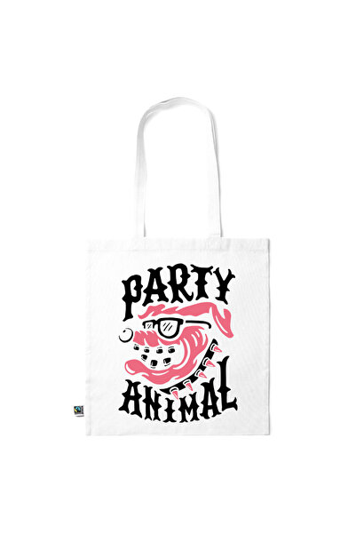 Intelli ®   Οικολογική βαμβακερή τσάντα αγορών με μακριά χερούλια, Party Anim...