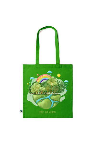 Intelli ®   Οικολογική βαμβακερή τσάντα αγορών με μακριά χερούλια, Σώστε τον ...