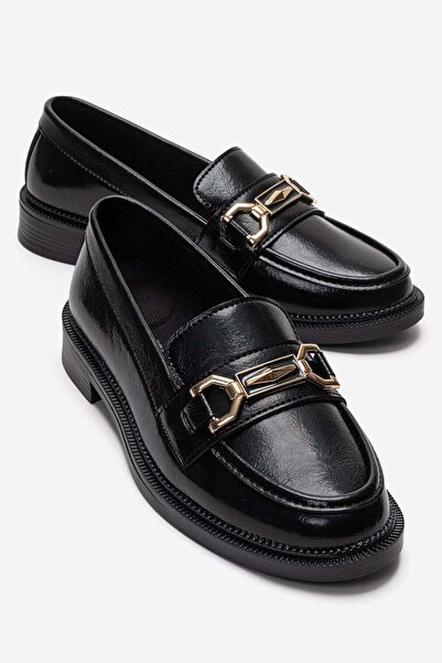 CCWAY AYAKKABI Γυναικεία casual παπούτσια με αγκράφα και λουράκια, ΜΑΥΡΑ ΤΣΑΜ...