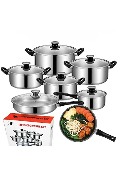 DIGIMAT STORE DIGIMAT ®   Σετ κατσαρολών 12 τεμαχίων από ανοξείδωτο ατσάλι, α...