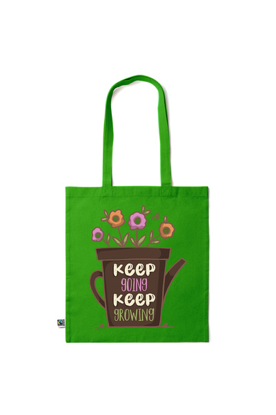Intelli ® Eco-friendly Cotton shopping bag with long handles, Keep Growing, 3...