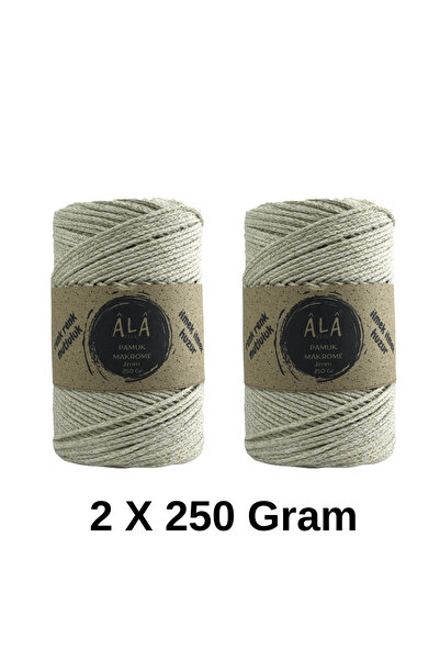 aladepo قطعتان من خيط مكراميه قطني 2 مم، خيط مكراميه للحقائب 250 جرام، 2 × 25...