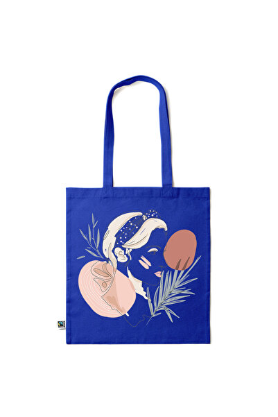 Intelli ® Eco-friendly Cotton shopping bag with long handles, Woman Lineart, ...