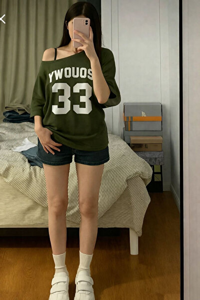 npLStore Women's Off Shoulder Boat Neck Oywouos Printed T-Shirt