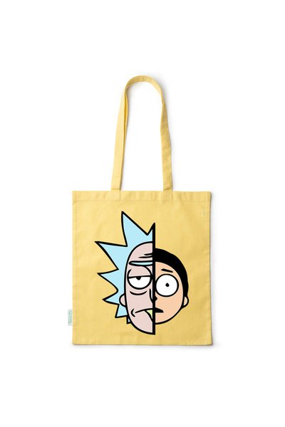 Intelli ® Eco-friendly Cotton shopping bag with long handles, Rick and Morty,...