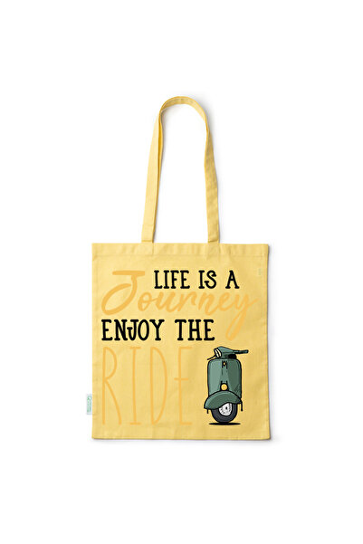 Intelli ® Sacosa bumbac -friendly pentru cumparaturi cu manere lungi, Life is...