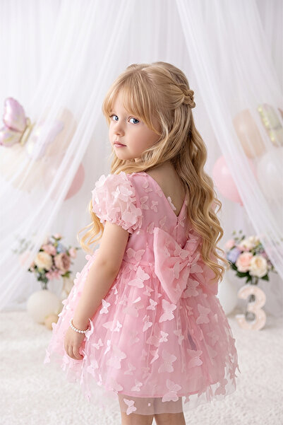 ALYRA Κοριτσίστικο 3D φόρεμα πριγκίπισσας από τούλι με πεταλούδες και φιόγκο ...