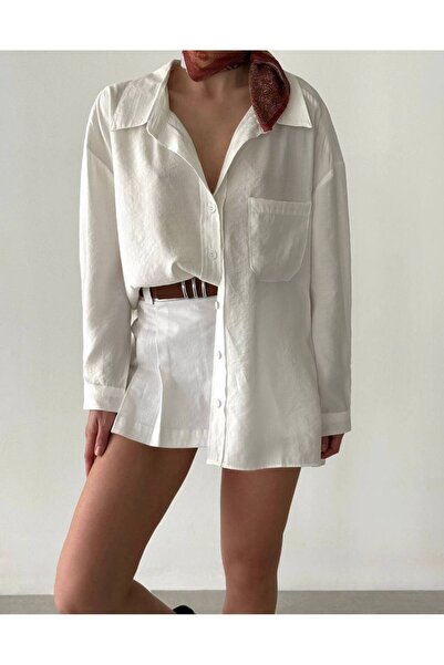 B&Y COLECTION Basic Oversize Kadın Gömlek