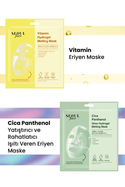 Dermal Vitamin ve Cica Canlandırıcı Yatıştırıcı Eriyen Maske Seti Kore Maske ...