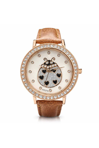 Francesca di Geneva Women's watch, ladybug model, Brown,