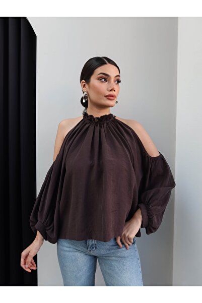 ESRAHELVACI Μπλούζα Shirred Off-the-Shoulder