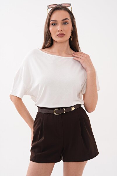 ŞİMAL Women's Oversize Blouse with Gathered Side Detail 260448