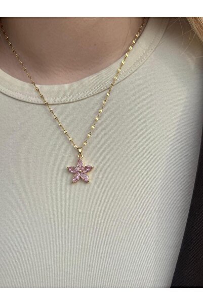 ELMORİA JEWELRY Lila Taşlı Yıldız Kolye Zarif Minimal Kadın Kolye