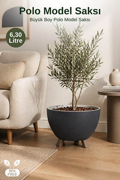 Nandy Home 6,3Lt. Polo Model Büyük Boy Ayaklı Saksı - Yükseltilebilir Ayaklı ...