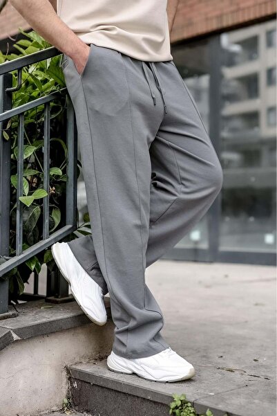 Madmext Ανδρικό παντελόνι φόρμας με καπνιστό εφέ και λεπτομέρεια ραφής στο μπ...