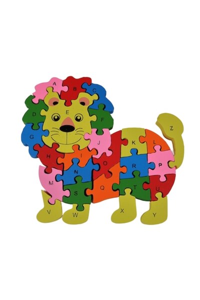 LimArt Wooden Educational Puzzle 'Lion Alphabet', 26 Pieces Multicolor