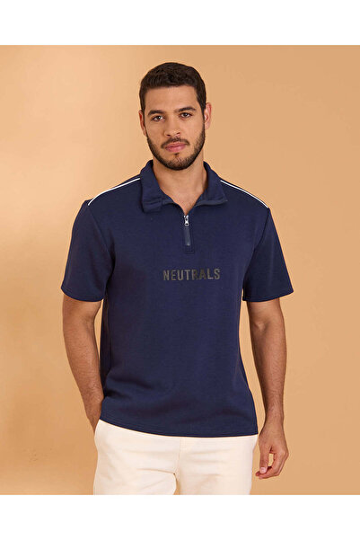 REDTAG Men Navy Embellished Lounge T-Shirt
