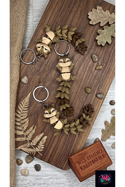 WLS studio Μπρελόκ Σκίουρος με Αφράτη Ουρά |   Κινητό μπρελόκ τρισδιάστατης ε...