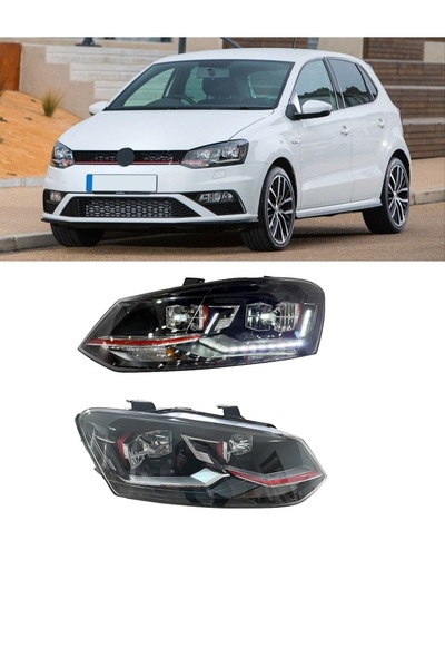 X POWER TUNİNG vw polo 6j 2013.2017 uyumlu kırmızı şeritli gti ful led far