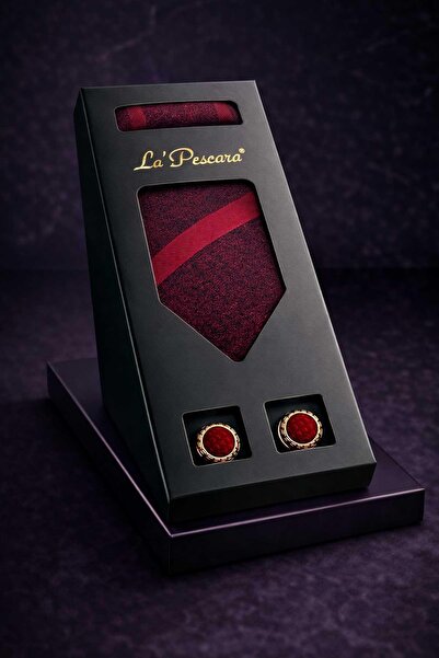 Kravatkolik Κόκκινο - Ναυτικό μπλε Κλασικό Σετ Δώρου για Άνδρες με Μαντήλι κα...