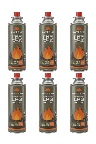 Baycamp 227GR 400 ml Butan Propan Lpg Kartuş – 6’li Paket