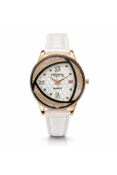 Francesca di Geneva Γυναικείο ρολόι, λευκό λουράκι
