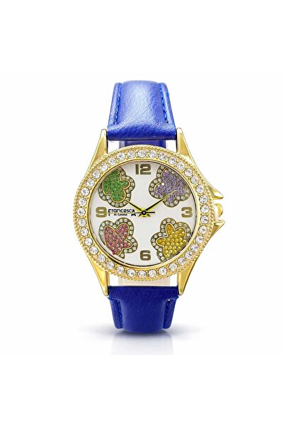 Francesca di Geneva Women's watch, flower pattern, Francesca di Geneva, Blue