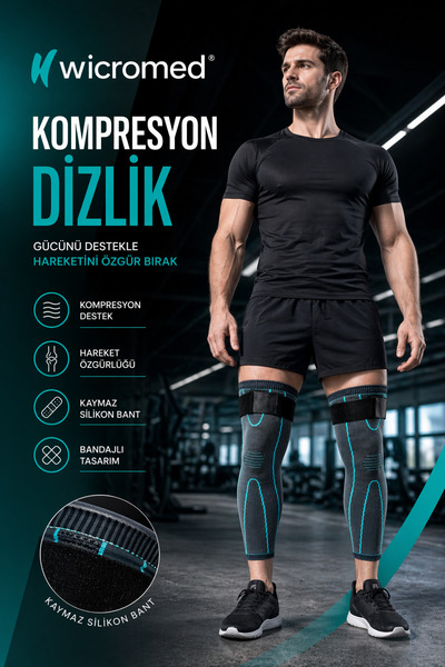 wicromed Kompresyon Destekli, Kaymaz, Ağrı Azaltıcı Diz Koruyucu Dizlik Lüx Örgü