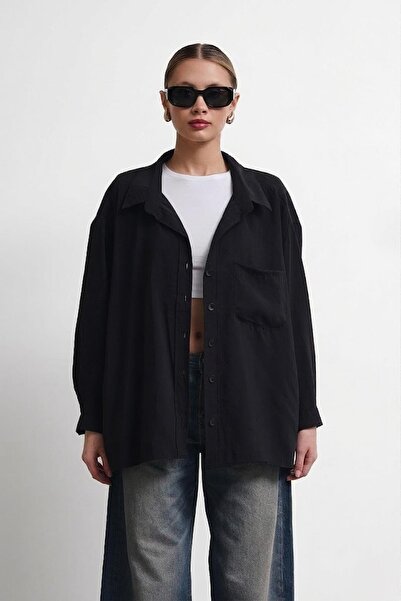 Jaglion Νέα Συλλογή Tensel Premium Γυναικείο Oversize Πουκάμισο
