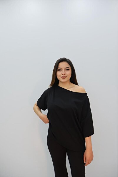 TREND EMMODA Γυναικείο μπλουζάκι με λαιμόκοψη Kayak Lycra 100% βαμβακερό over...
