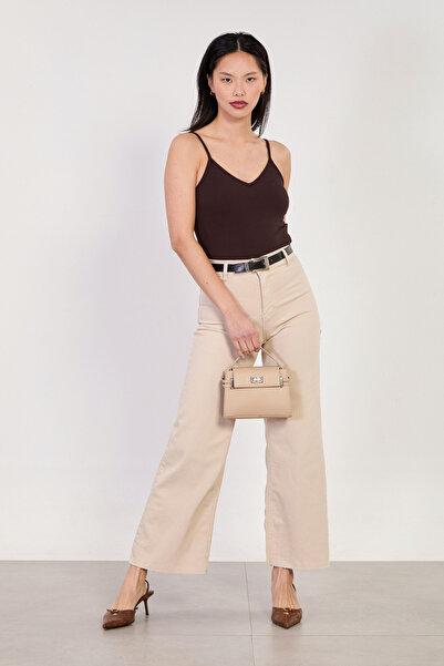 BARRELS AND OIL Γυναικείο παντελόνι τζιν Palazzo με κοψίματα στο πόδι και ζών...