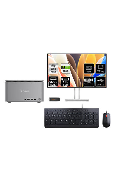 LENOVO ThinkCentre Neo i9 14900 96GB 4TB SSD RTX4060/8GB 27" FHD FDOS Mini Ma...