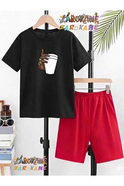 ZAROKANE Cup Printed Top and Shorts/T-Shirt Summer Children's Two-Piece Set