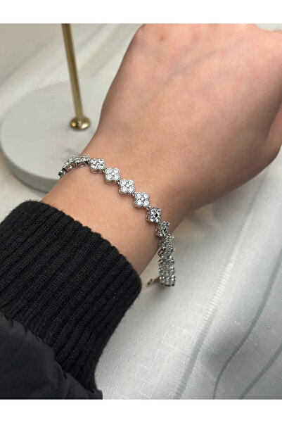 vogutima Women's Steel Bracelet - 4-Leaf Clover Model with Full Stones • Brac...