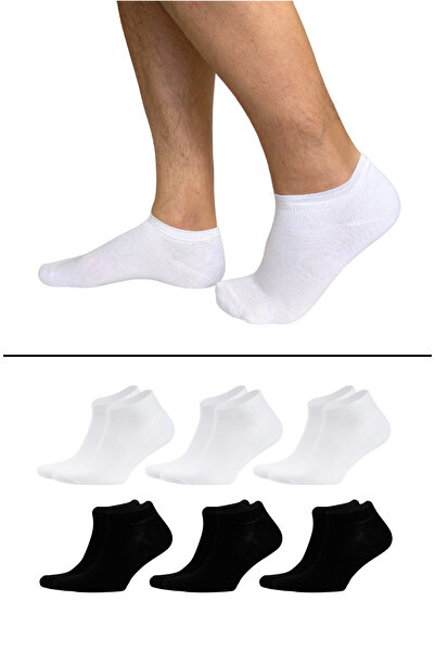 ASDEN Ανδρικές κάλτσες Bamboo Booties 3 Μαύρες 3 Λευκές, Χωρίς ραφές, Μαλακές...