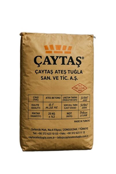ÇAYTAŞ ateş betonu refrektar harcı 45 alümina - 5 kg