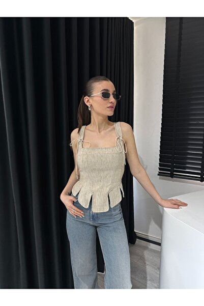 Özgece İP DETAYLI KORSE BLUZ