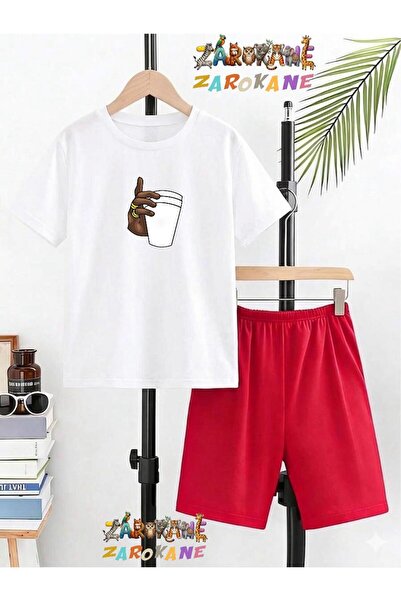 ZAROKANE Cup Printed Top and Shorts/T-Shirt Summer Children's Two-Piece Set