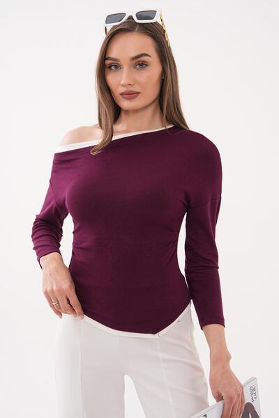 ŞİMAL Women's Couple Look Boat Neck Blouse 260483 -