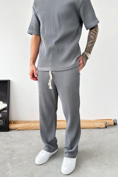 HAFKA Smoked Ottoman Fabric Baggy Pants