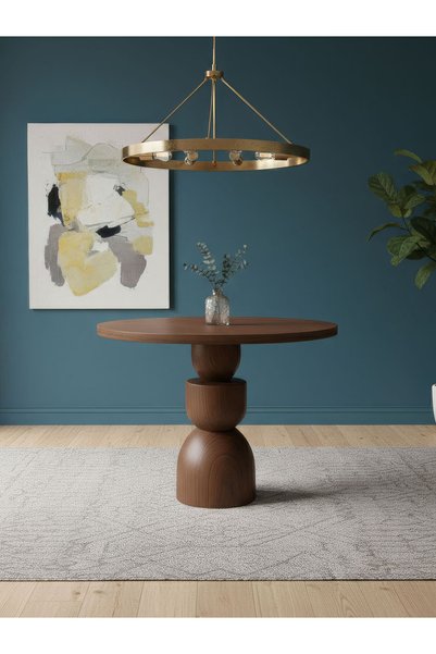 Gazzini Furniture Orbis Yuvarlak Ahşap Yemek Masası 120x120