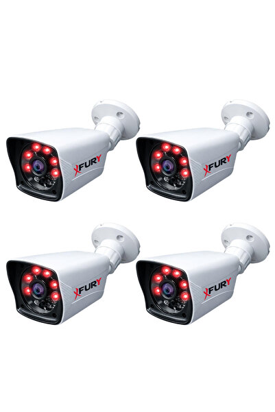 FURY 4 Adet 5MP Lens 1080P Full HD AHD 6 Led Gece Görüşlü Renkli Su Geçirmez ...