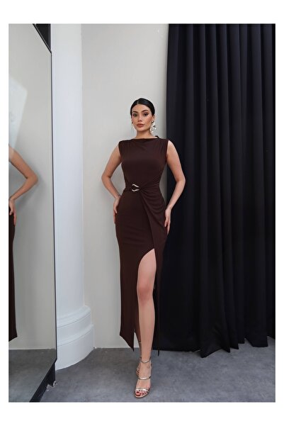 ESRAHELVACI Λεπτομερές φόρεμα με αγκράφα στο πλάι