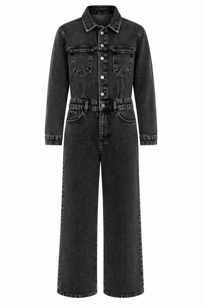 HAZELANNA Ανθρακί Τζιν Ολόσωμη Φόρμα