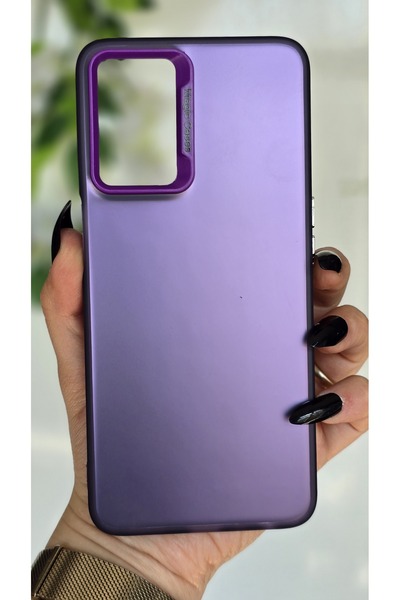 Magic Ring OPPO A16 / OPPO A55 Uyumlu Mor Renk Geçişli Mat Silikon Kılıf Kame...