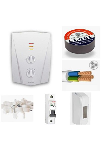 FeyzaDesign Elektrikli Şofben V1200 10 Mt Kablo Tam Takım Seti, Pratik ve Güvenilir