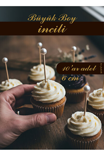 Ruhab Büyük İncili Pasta Kürdanı - Cupcake - Doğum Günü Nişan Kına Düğün - Ka...