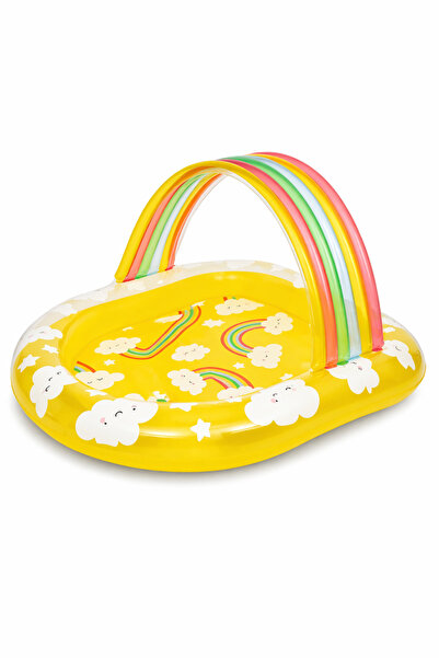 Intex Φουσκωτή Παιδική Πισίνα με Σκίαστρο Ουράνιο Τόξο, 144x128x84 εκ., Intex...