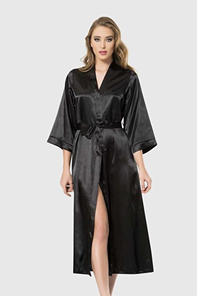 Latelier Midumi Women'S, Long, Belted, Satin Dressing Gown