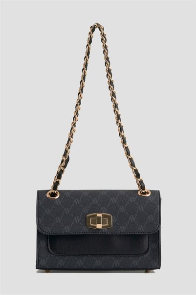 Armine Women's Black Dotted Chain Strap Shoulder Bag 426